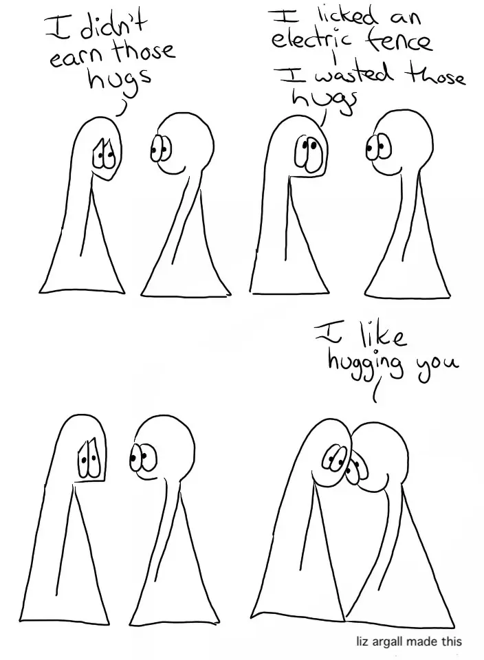 wasted hugs webcomic, see below for full transcript