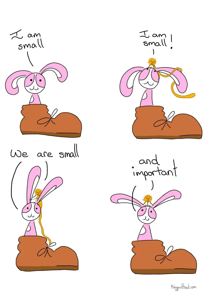 Bunson Hoppydew sits in Boot. Bunson: I am small Mayara appears sitting on Bunson's head. Mayara: We are small Mayara and Bunson: and important