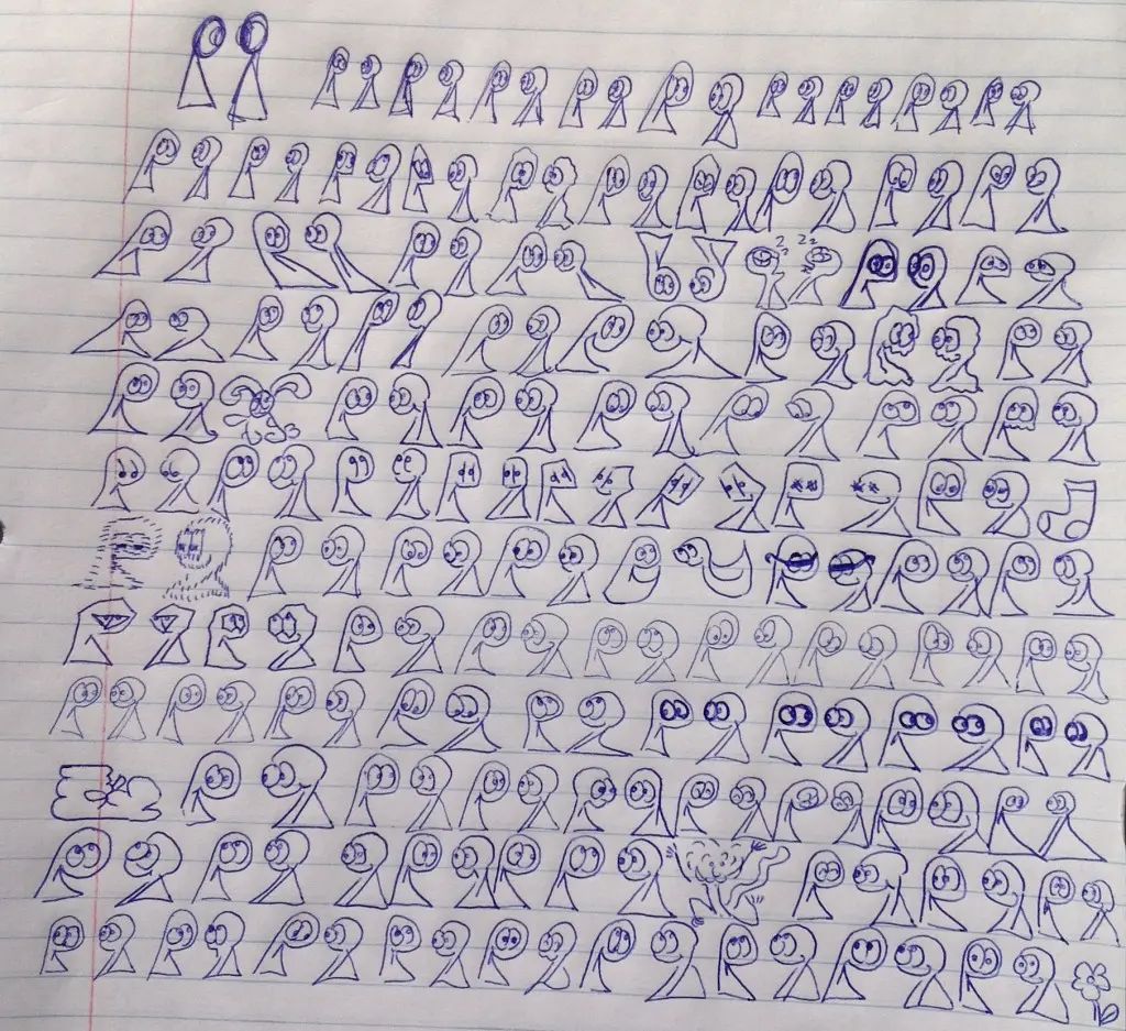 Many scribbly drawing of the things