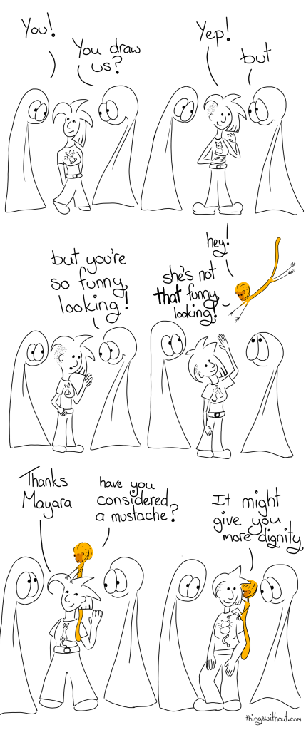 Being in your own webcomic is strange!