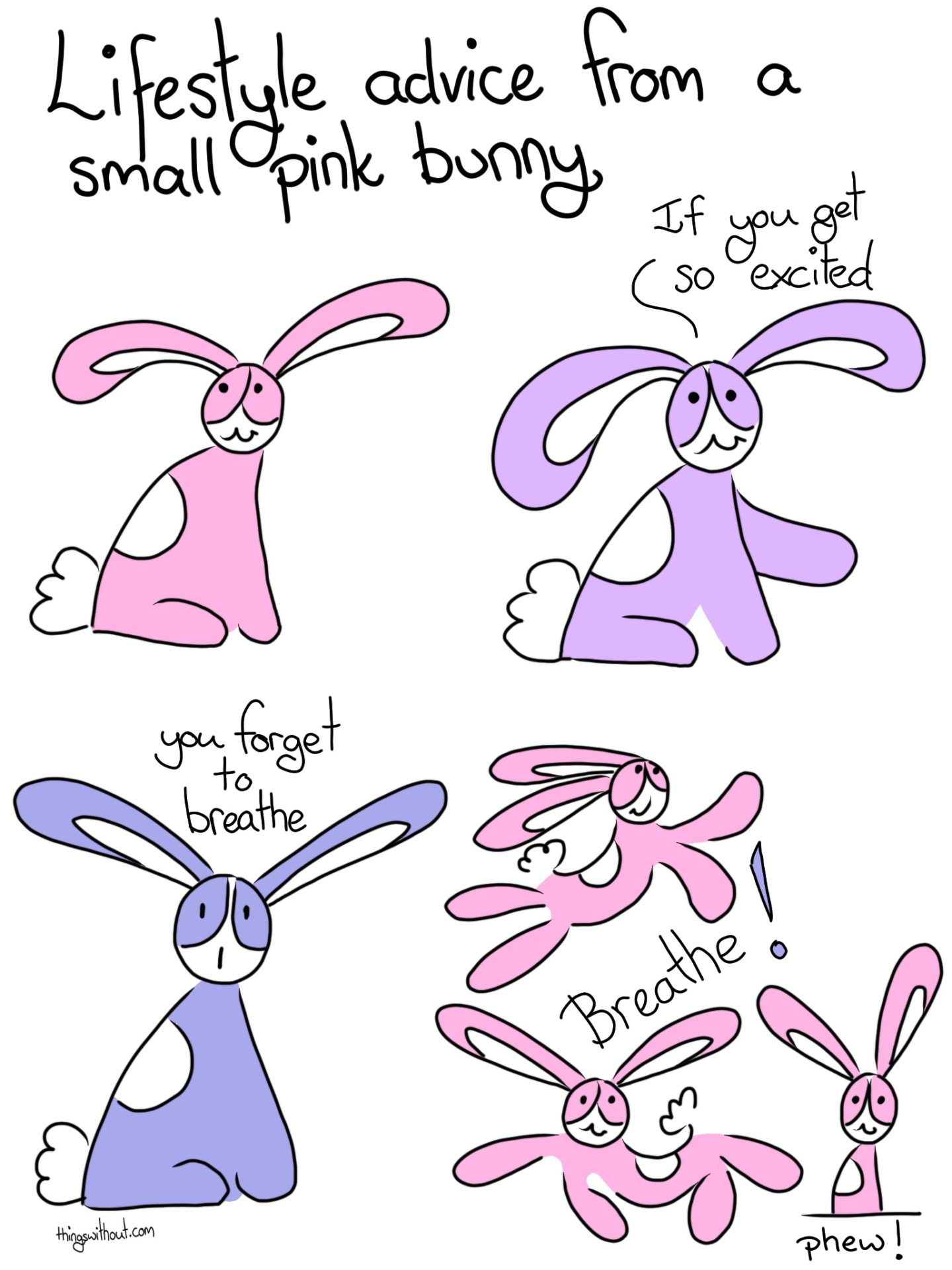 Lifestyle Advice for a Small Pink Bunny, Breathe! (Comic #356)