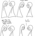 The Thing 1 talks scribbles to Thing 2 Thing 1 keeps talking scribbles to Thing 2 Thing 1 talks scribbles to Thing 2, Thing 2 keeps smiling. Thing 2: hello