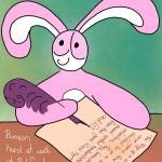 Bunny with a pen