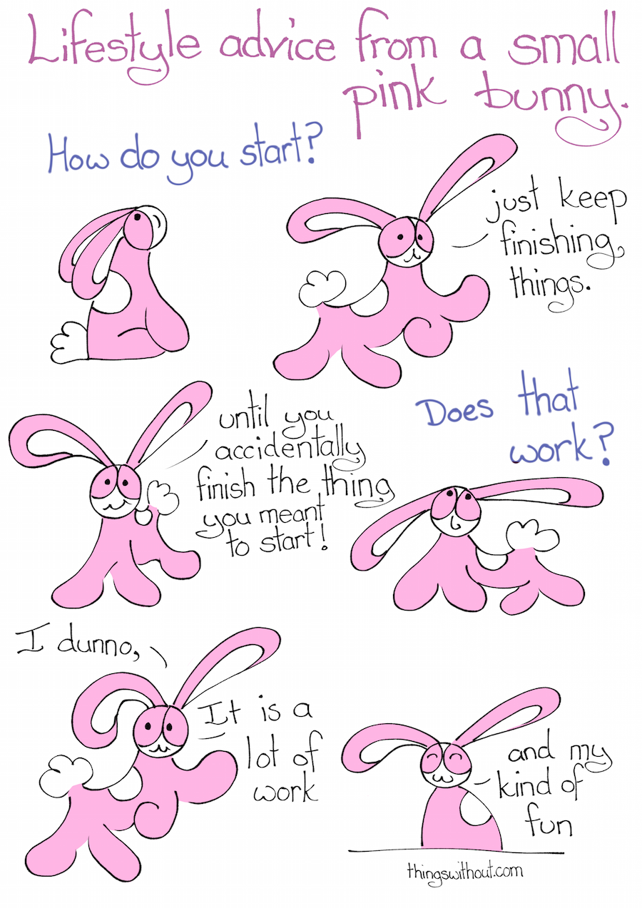 Lifestyle advice from a small pink bunny, how do you start? (Comic #504)