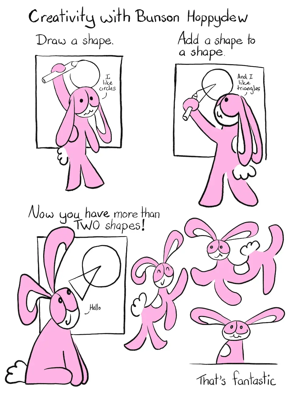 Creativity with Bunson Hoppydew – Draw a Shape (Comic #707)