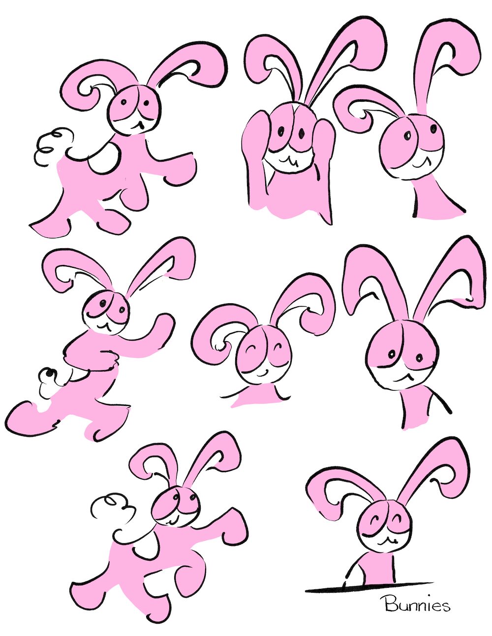 Image of a pink bunny dancing.